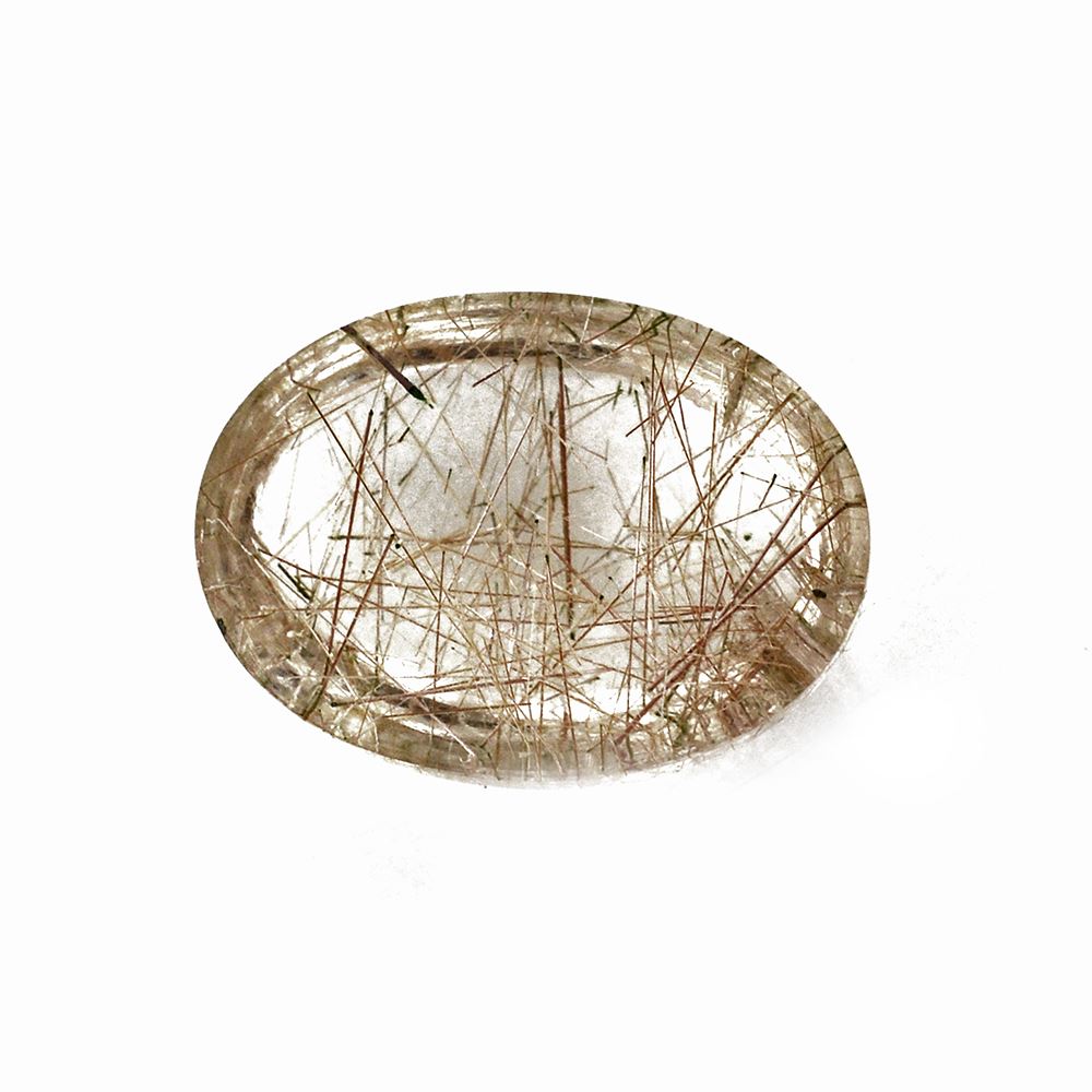 RED RUTILE QUARTZ OVAL CAB 16X12MM 8.93 Cts.