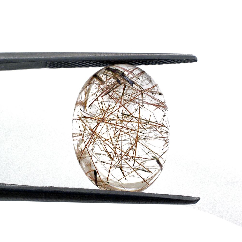RED RUTILE QUARTZ OVAL CAB 16X12MM 8.93 Cts.