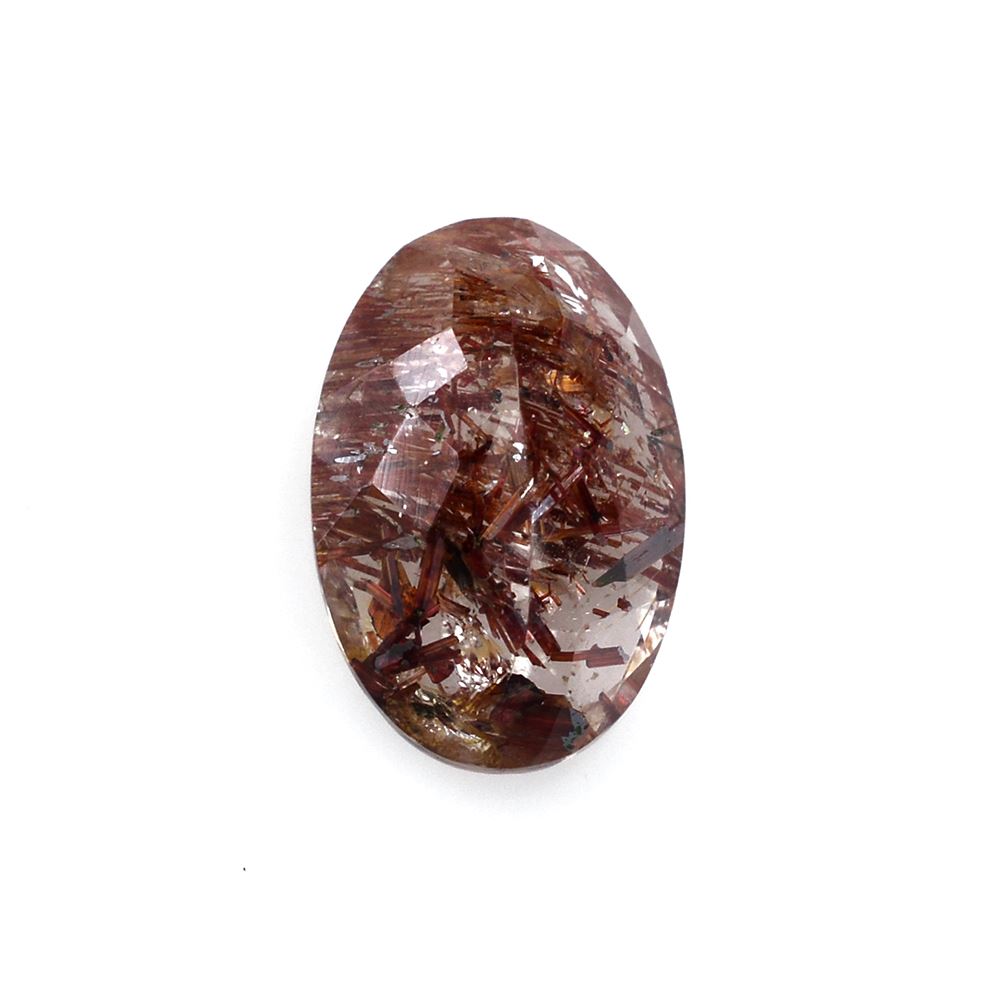 RED RUTILE QUARTZ CUT OVAL 12X8MM 3.77 Cts.
