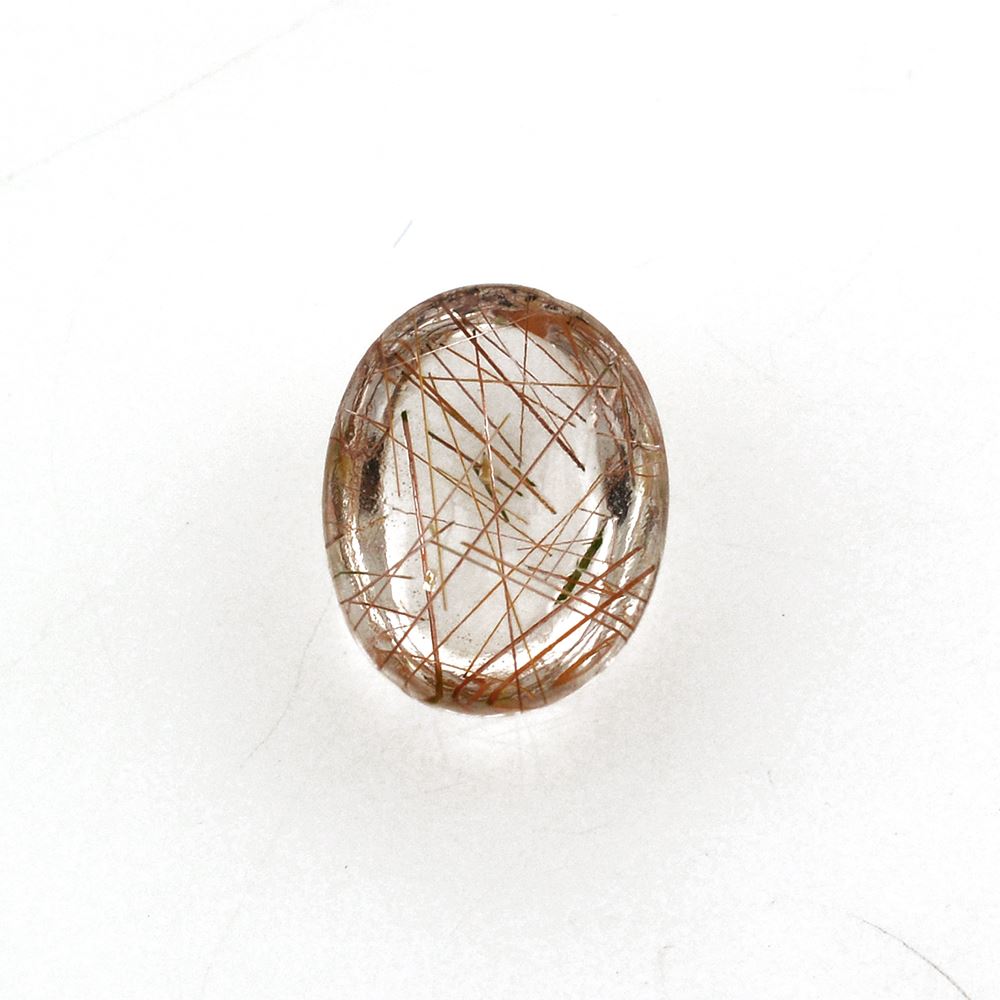 RED RUTILE QUARTZ OVAL CAB 8X6MM 1.15 Cts.