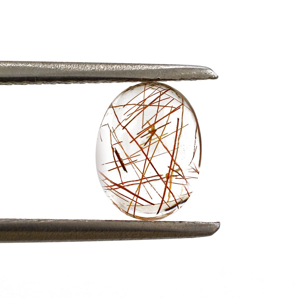 RED RUTILE QUARTZ OVAL CAB 8X6MM 1.15 Cts.