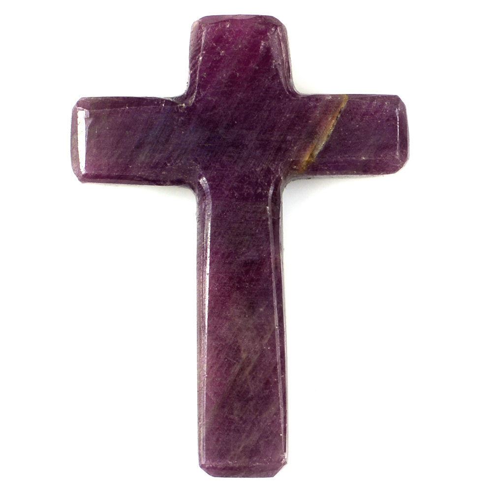 RUBY CROSS (HALF DRILL 1MM) 21X15MM 7.00 Cts.