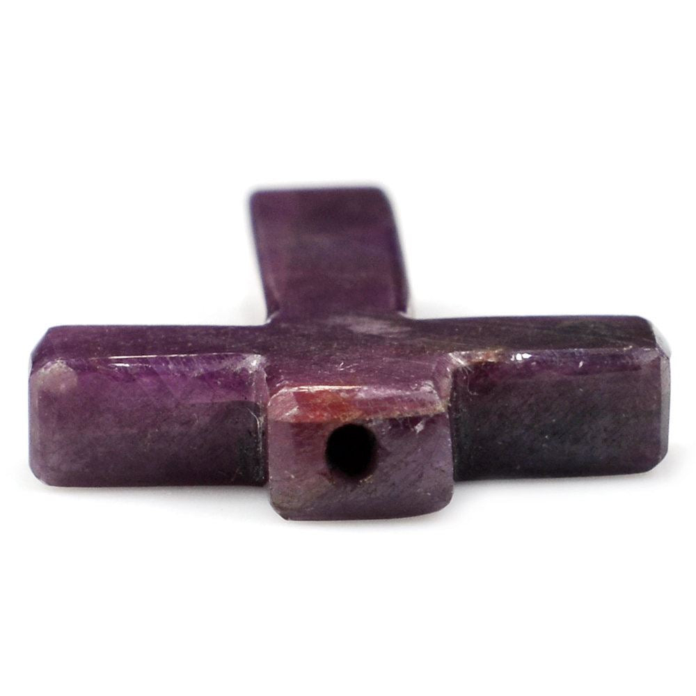RUBY CROSS (HALF DRILL 1MM) 23X16MM 8.70 Cts.