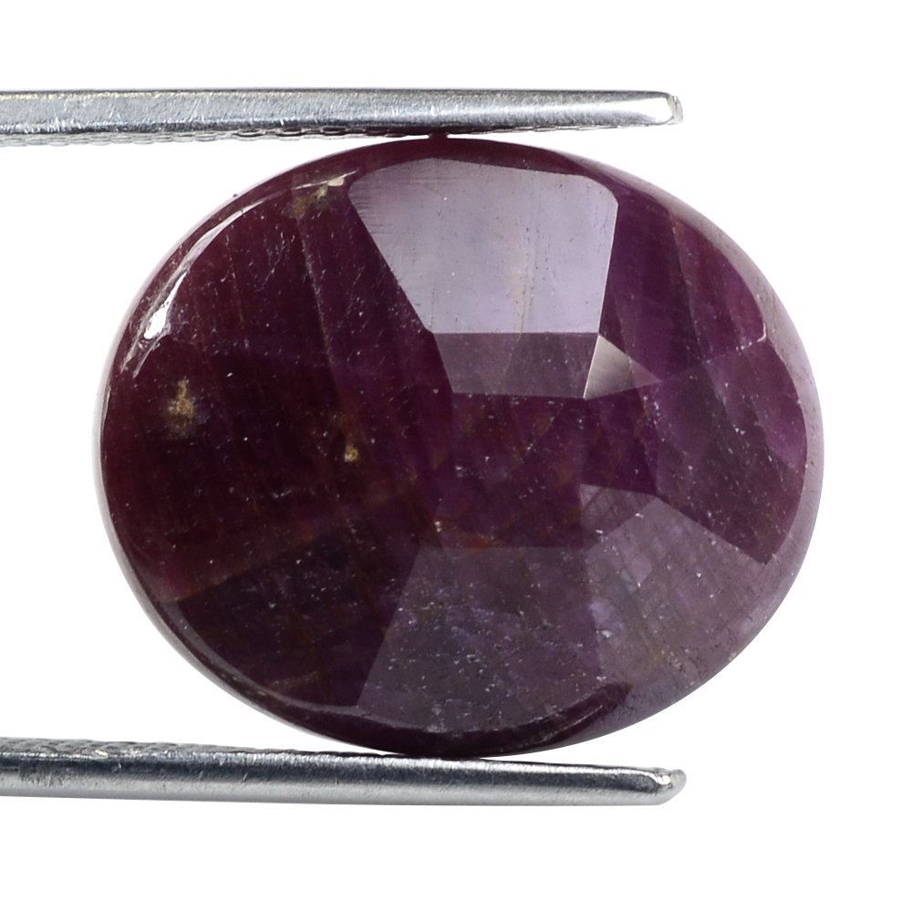 RUBY STEP CUT OVAL CAB 19X16MM 19.63 Cts.
