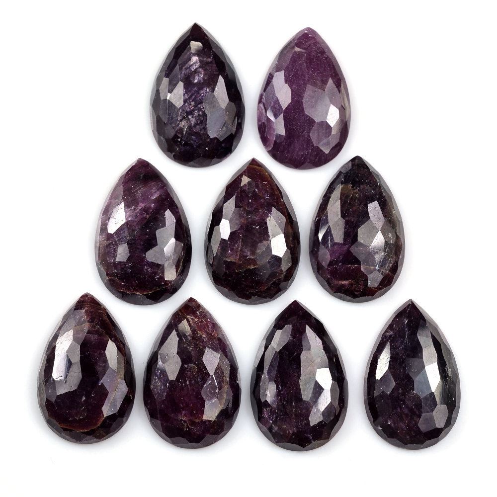 RUBY FOOTBALL CUT PEAR CAB 25X16MM 21.98 Cts.