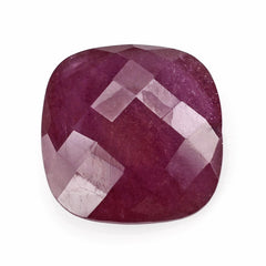 RUBY BRIOLETTE CUSHION (GLASS FILLED) (HALF DRILL) 13MM 9.80 Cts.