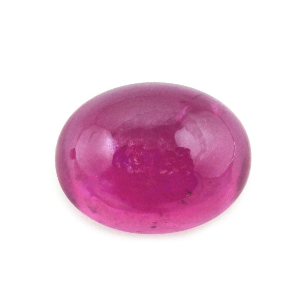GLASSFILLED RUBY OVAL CAB 9X7MM 2.76 Cts.