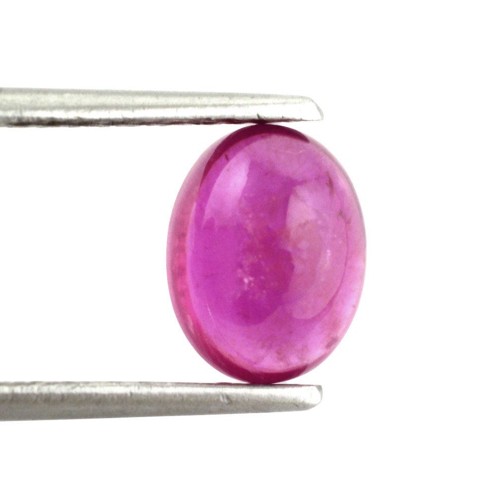 GLASSFILLED RUBY OVAL CAB 9X7MM 2.76 Cts.