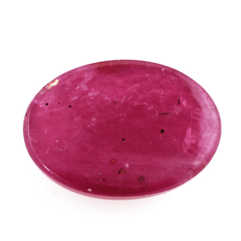 GLASSFILLED RUBY OVAL CAB 14X10MM 8.50 Cts.