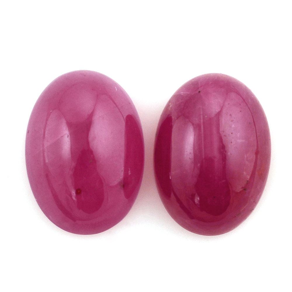 GLASSFILLED RUBY OVAL CAB 14X10MM 8.50 Cts.