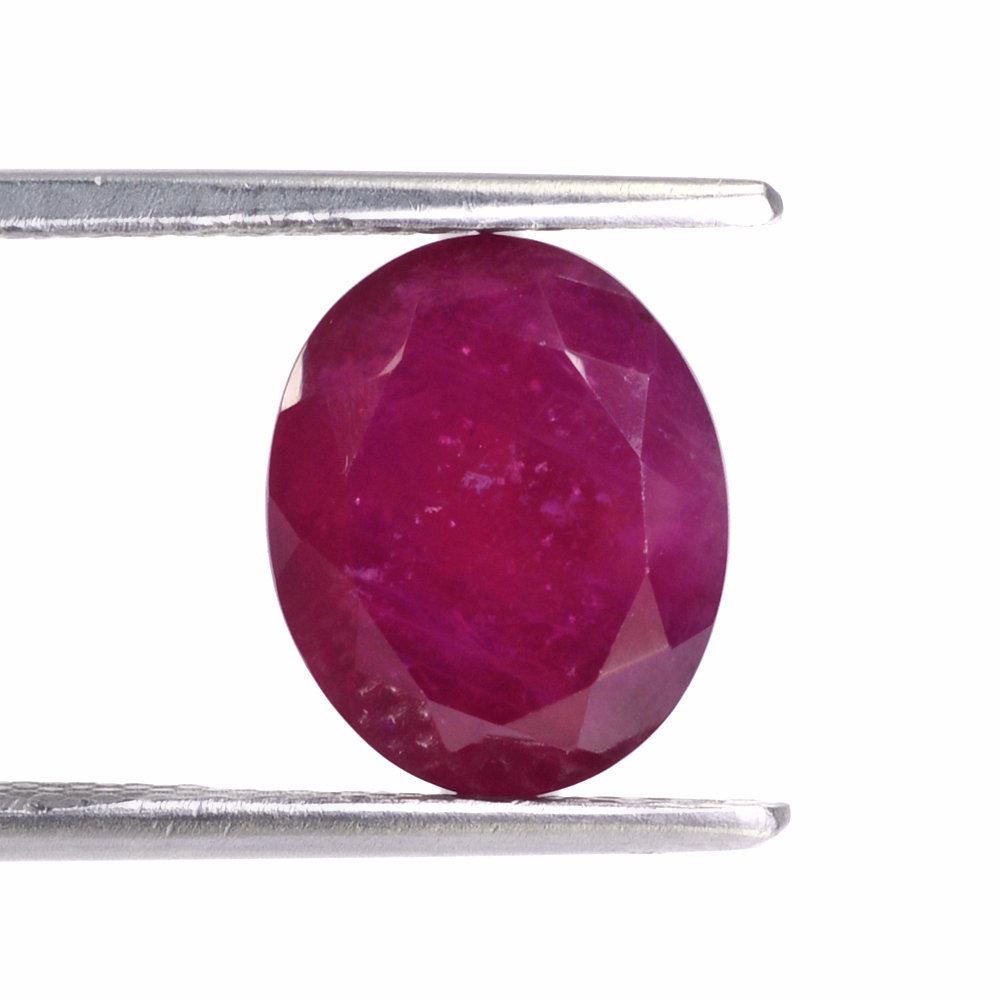 GLASSFILLED RUBY CUT OVAL 11X9MM 5.99 Cts.