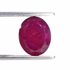 GLASSFILLED RUBY CUT OVAL 11X9MM 5.99 Cts.