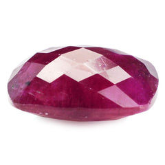 GLASSFILLED RUBY BRIOLETTE CUSHION (HALF DRILL) 18MM 25.30 Cts.
