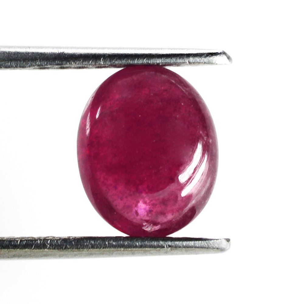 GLASSFILLED RUBY OVAL CAB 10X8MM 3.70 Cts.