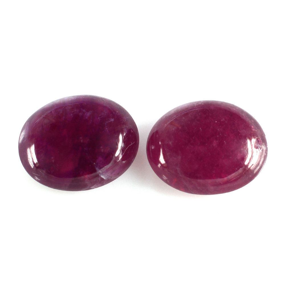 GLASSFILLED RUBY OVAL CAB 10X8MM 3.70 Cts.