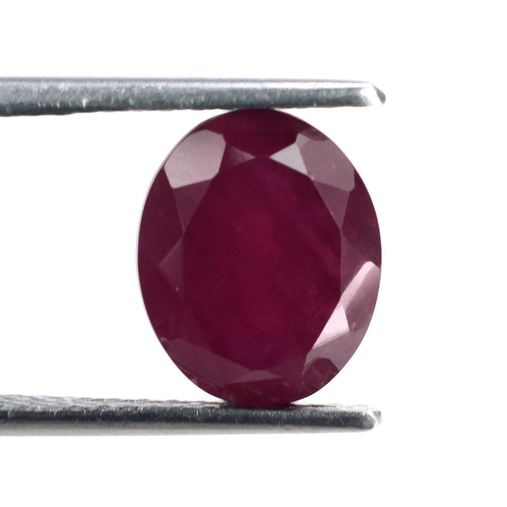 GLASSFILLED RUBY CUT OVAL 11X9MM 5.67 Cts.