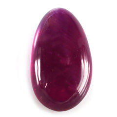GLASSFILLED RUBY IRREGULAR PEAR CAB 14X8MM 5.50 Cts.