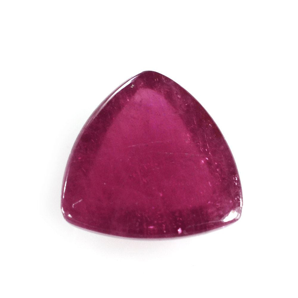 GLASSFILLED RUBY TRILLION CAB 10MM 3.90 Cts.