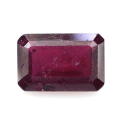GLASSFILLED RUBY STEP CUT OCTAGON 12X8MM 5.50 Cts.
