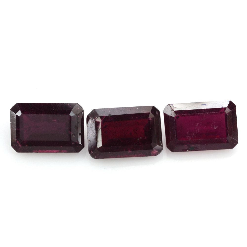 GLASSFILLED RUBY STEP CUT OCTAGON 12X8MM 5.50 Cts.
