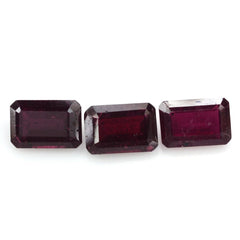 GLASSFILLED RUBY STEP CUT OCTAGON 12X8MM 5.50 Cts.