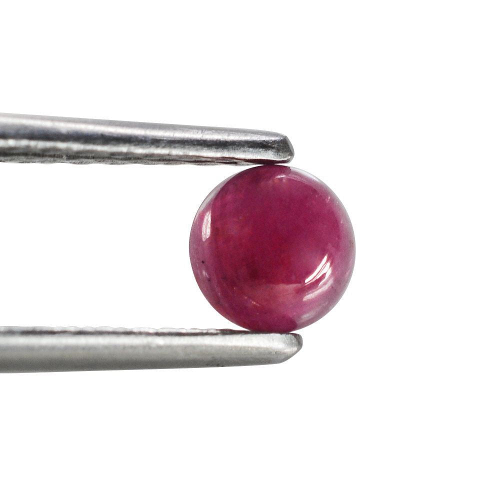 GLASSFILLED RUBY ROUND CAB 5.00X5.00MM 0.75 Cts.