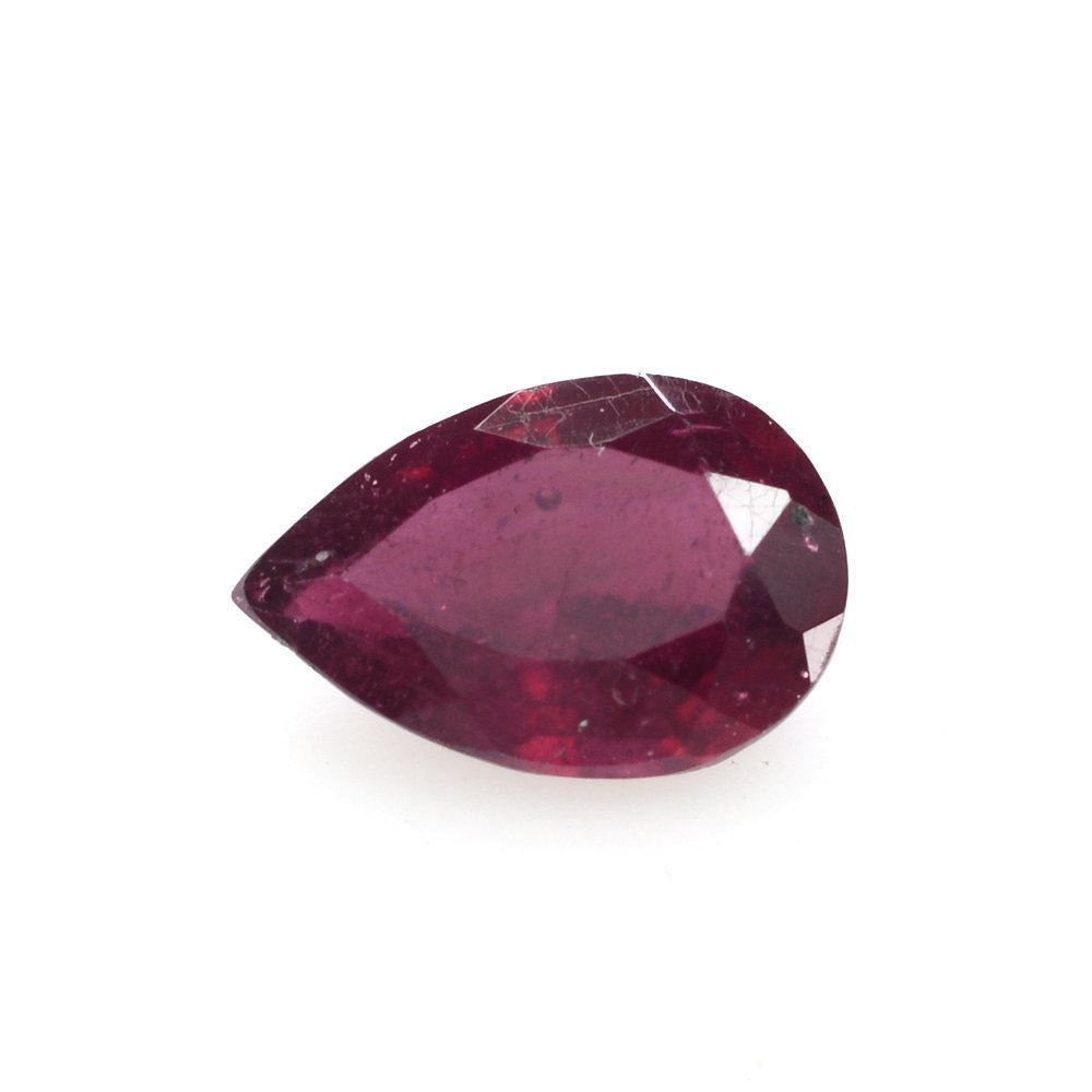 GLASSFILLED RUBY CUT PEAR (STEP CUT BACK) 9X6MM 1.81 Cts.