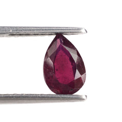 GLASSFILLED RUBY CUT PEAR (STEP CUT BACK) 9X6MM 1.81 Cts.