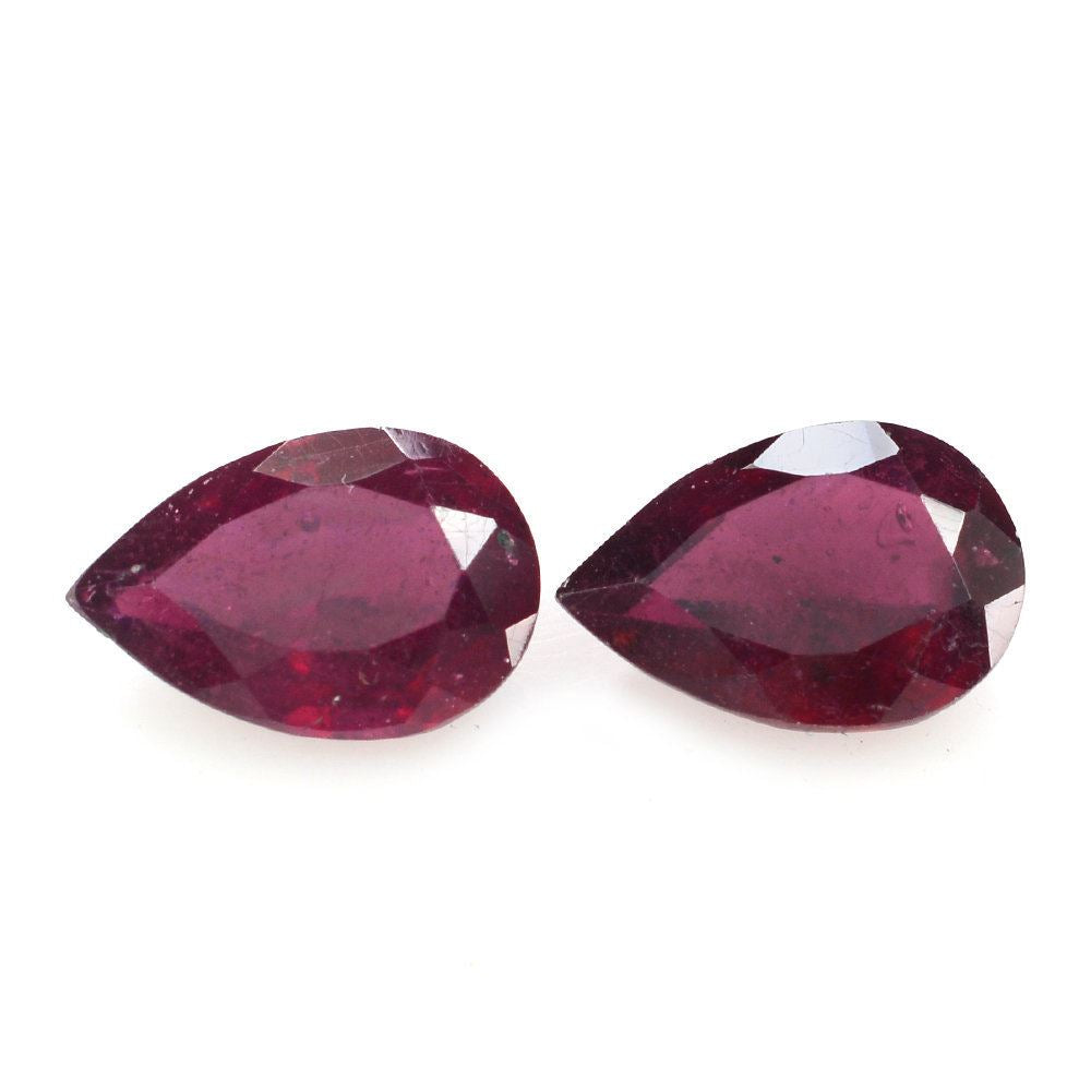 GLASSFILLED RUBY CUT PEAR (STEP CUT BACK) 9X6MM 1.81 Cts.