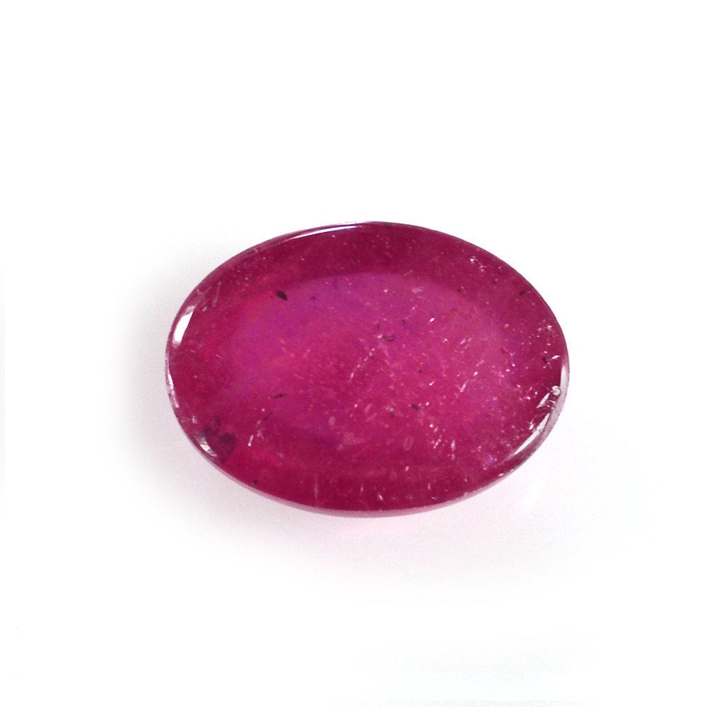 GLASSFILLED RUBY OVAL CAB 8X6MM 1.66 Cts.