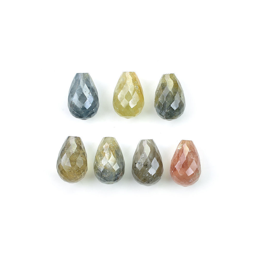 SAPPHIRE MULTY FACETD (MULTY/MILKY) (H/D_1.00MM) DROP 12.00X8.00 MM 8.07 Cts.