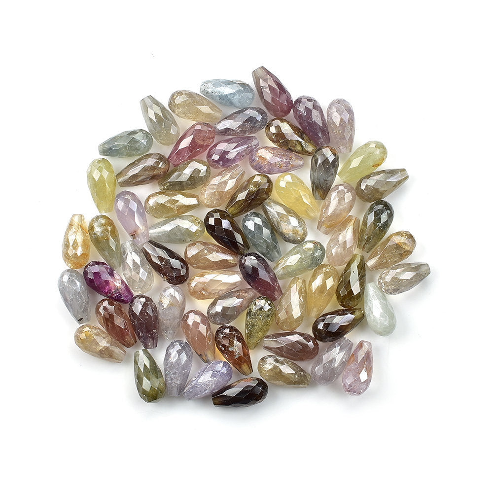 SAPPHIRE MULTY FACETED (MULTY/MILKY) (H/D_1.00MM) DROP 12.00X6.00 MM 4.50 Cts.