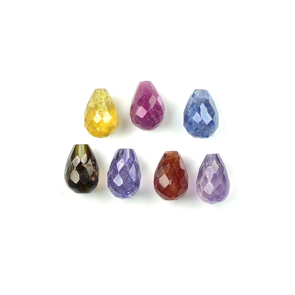 SAPPHIRE MULTY FACETED (MULTY/MILKY) (H/D_1.00MM) DROPS 7.00X5.00 MM 1.84 Cts.