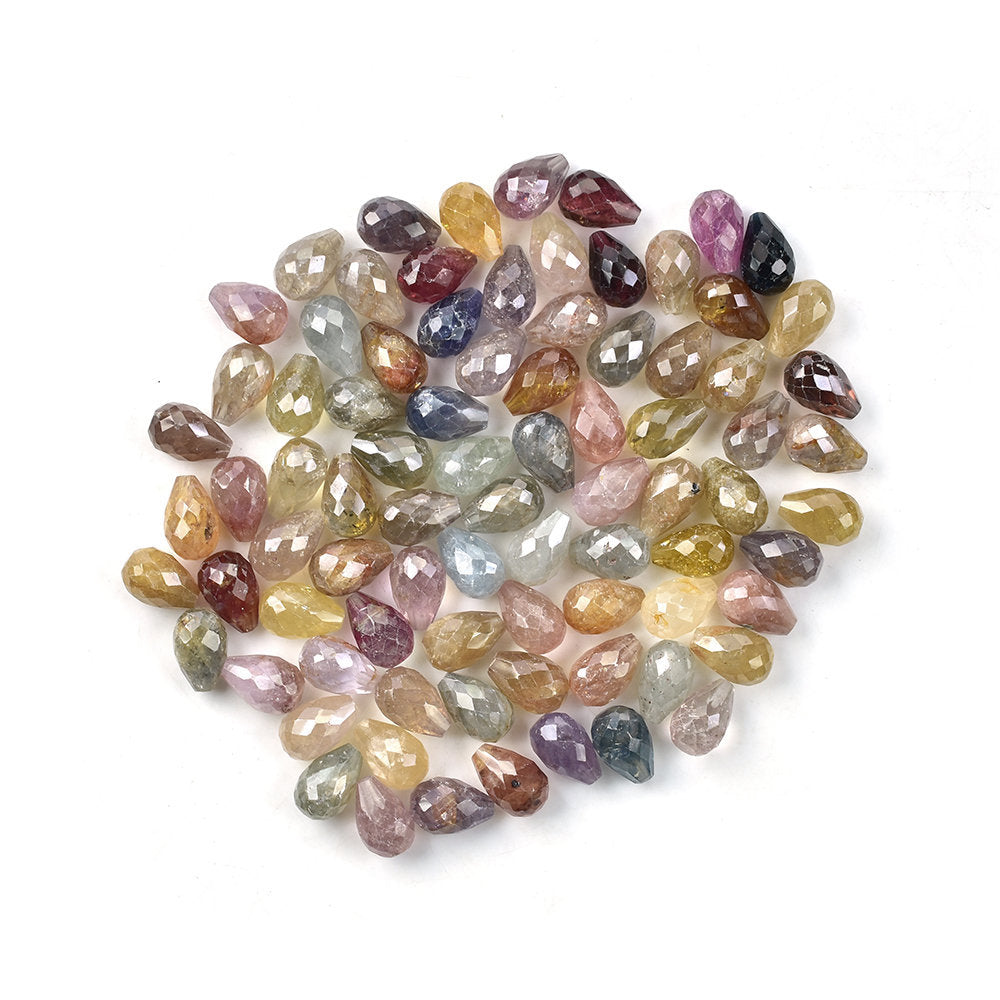 SAPPHIRE MULTY FACETED (MULTY/MILKY) (H/D_1.00MM) DROP 9.00X6.00 MM 3.25 Cts.