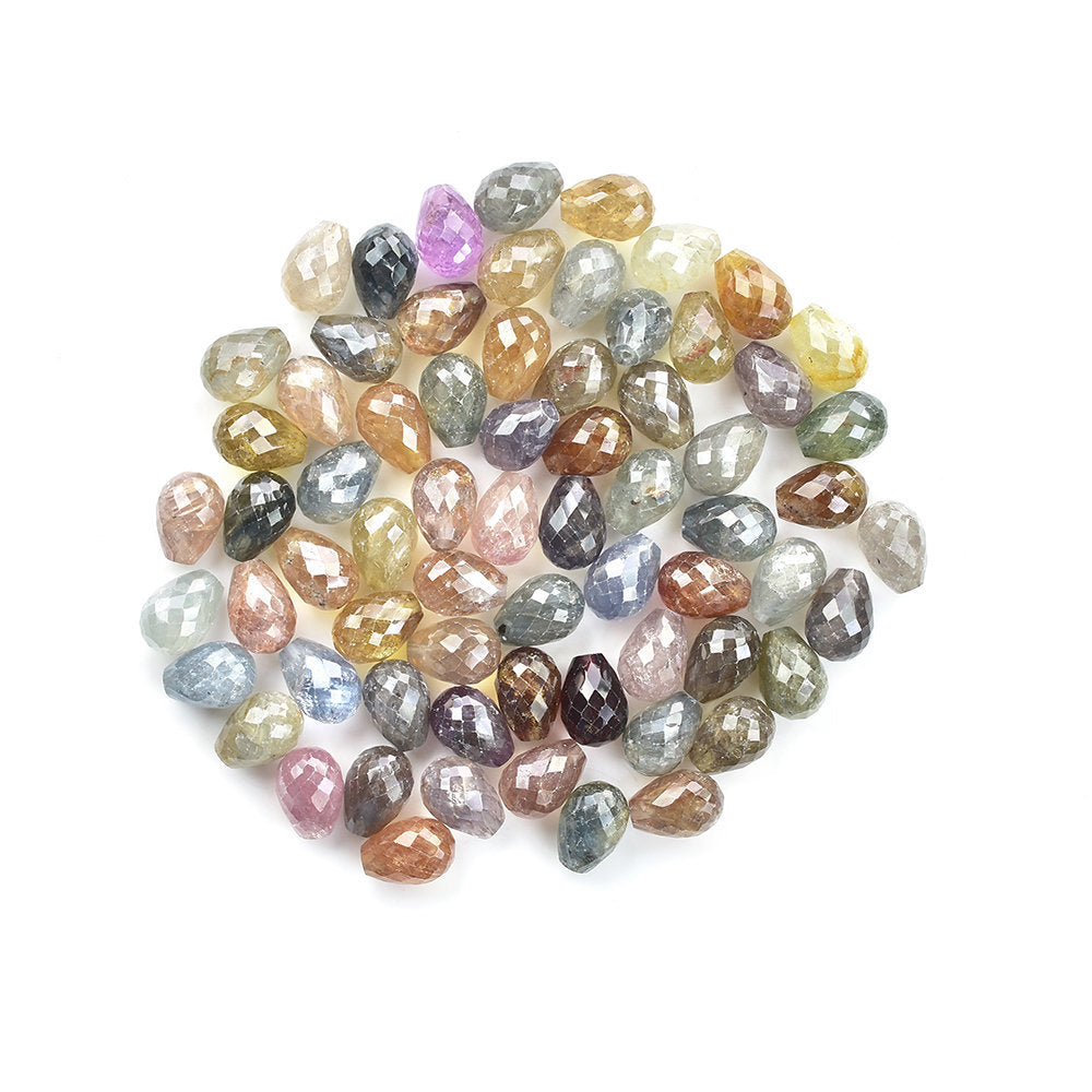 SAPPHIRE MULTY FACETED (MULTY/MILKY) (H/D_1.00MM) DROPS 10.00X7.00 MM 5.22 Cts.