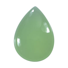 DYED SEA GREEN CHALCEDONY PEAR CAB 18X13MM 6.56 Cts.