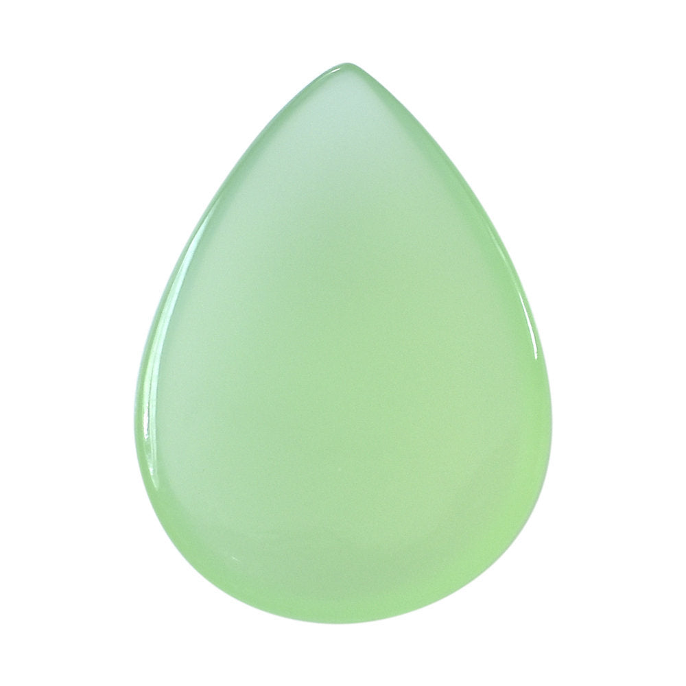 DYED SEA GREEN CHALCEDONY PEAR CAB 18X13MM 6.56 Cts.