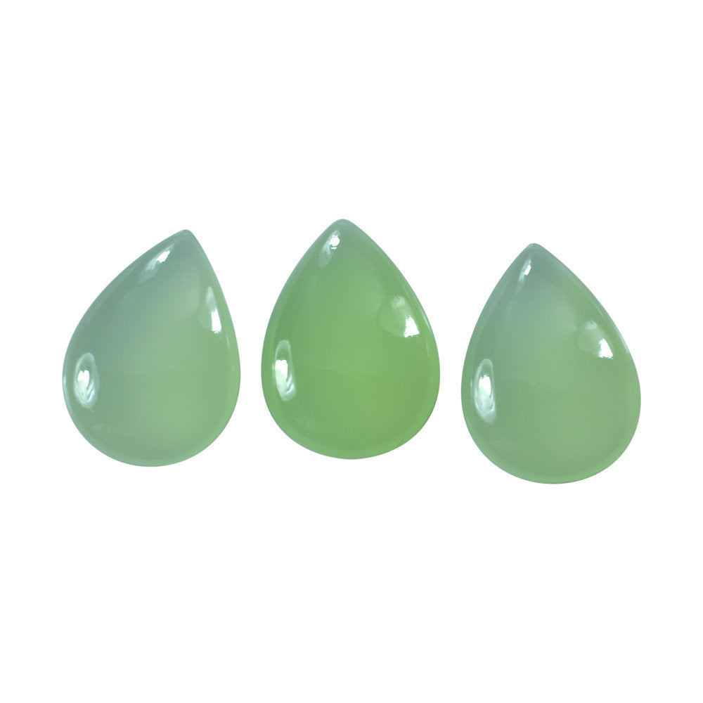 DYED SEA GREEN CHALCEDONY PEAR CAB 18X13MM 6.56 Cts.