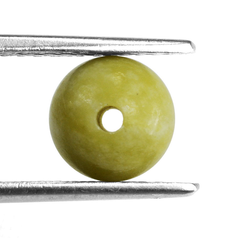 YELLOW SERPENTINE PLAIN ROUND BALLS (FULL DRILL1.50MM) 8MM 3.54 Cts.