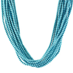 SYNTHETIC TURQUOISE 4-4.50MM PLAIN ROUND BEADS 16" LINE