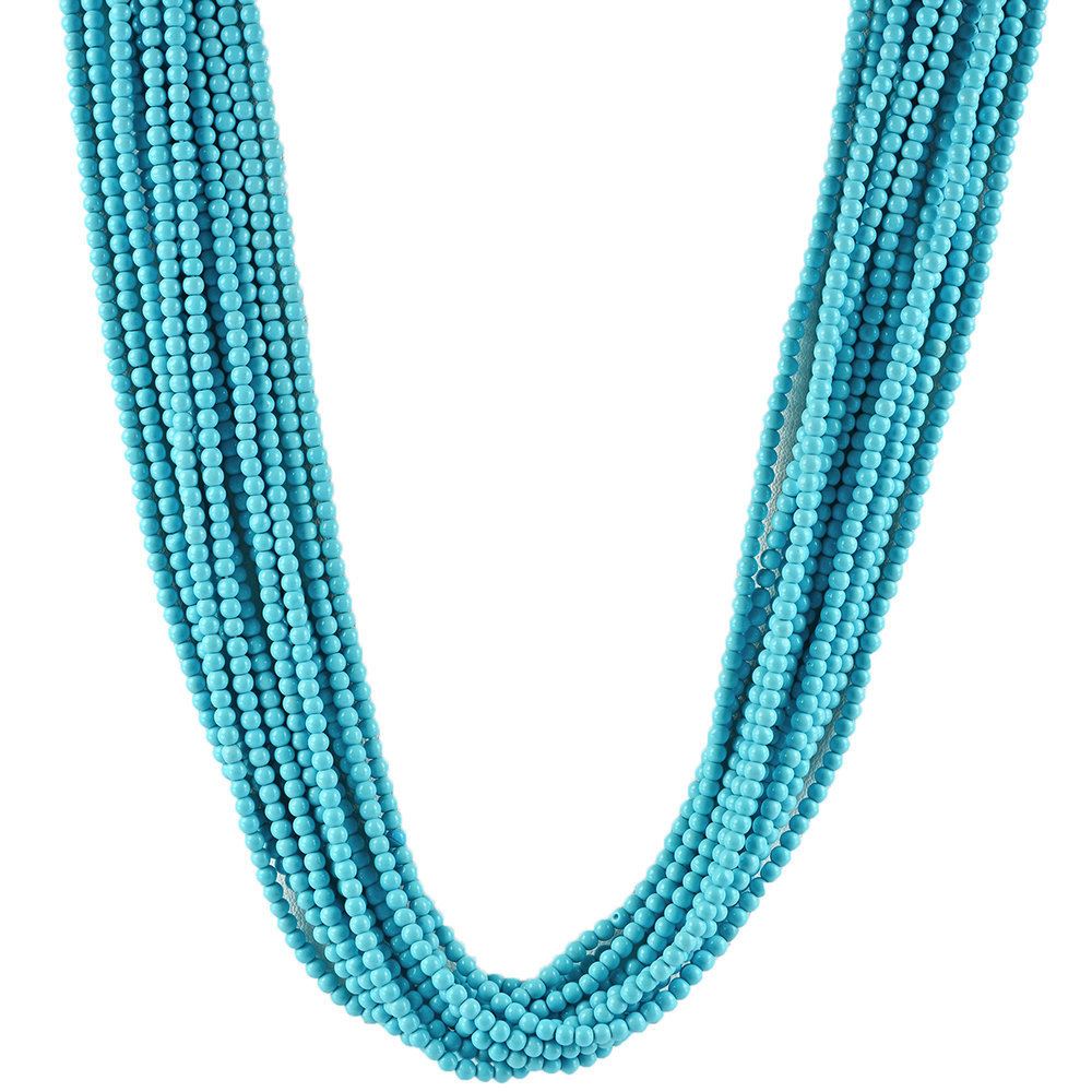 SYNTHETIC TURQUOISE 3MM PLAIN ROUND BEADS 17.50" LINE