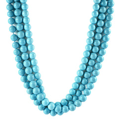 SYNTHETIC TURQUOISE 10-10.50MM PLAIN ROUND BEADS 15" LINE