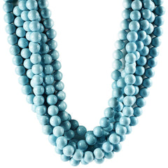 SYNTHETIC TURQUOISE 10-11MM PLAIN ROUND BEADS 14-15" LINE