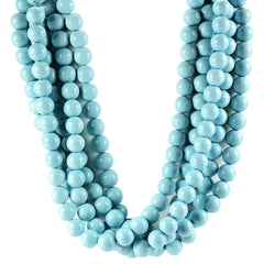 SYNTHETIC TURQUOISE 11.50-12MM PLAIN ROUND BEADS 14-15" LINE