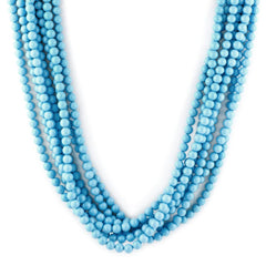 SYNTHETIC TURQUOISE 5-5.25MM PLAIN ROUND BALLS 16" LINE