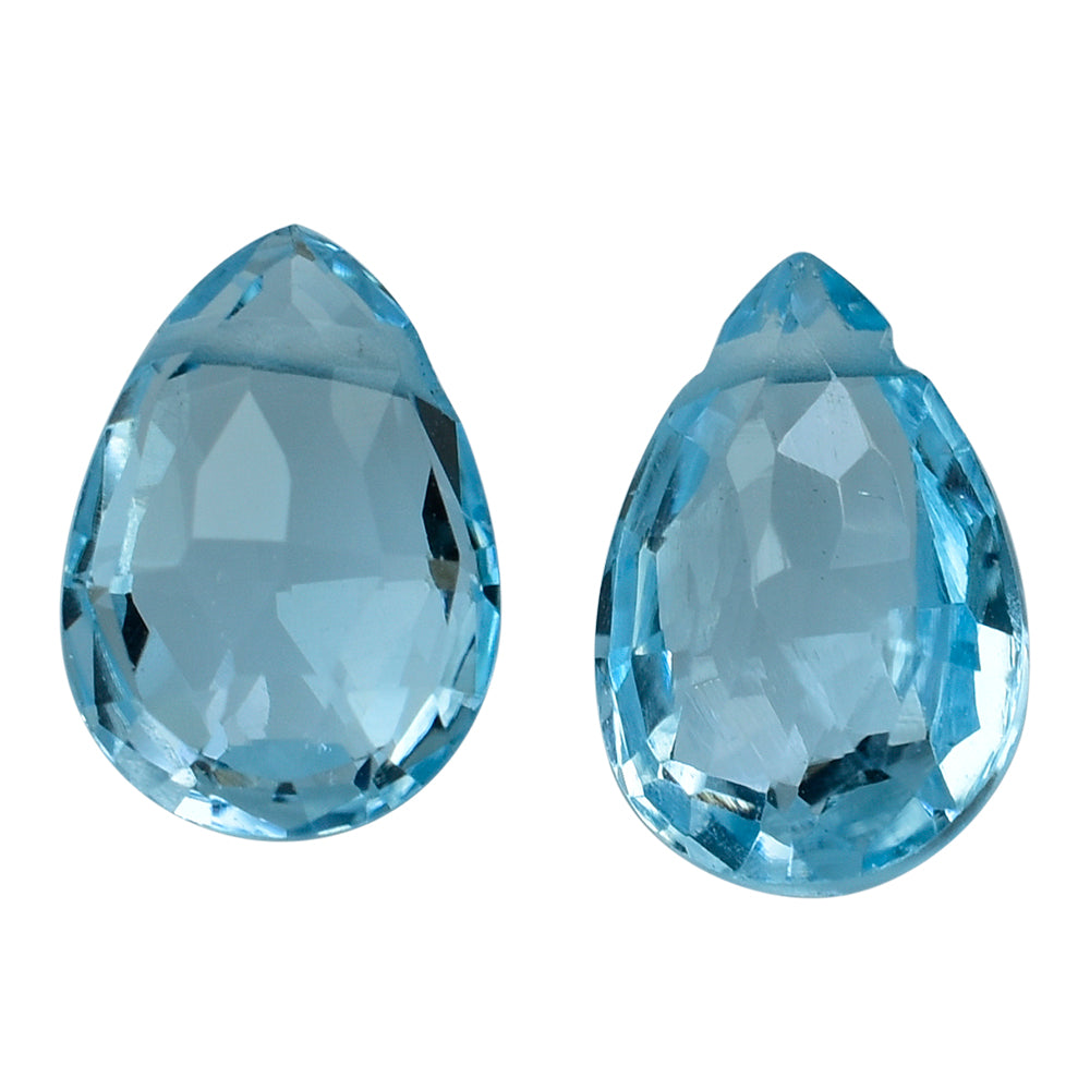 SKY BLUE TOPAZ ROSE CUT BRIOLETTE PEAR TOP (FULL DRILL)9X6MM 1.96 Cts.