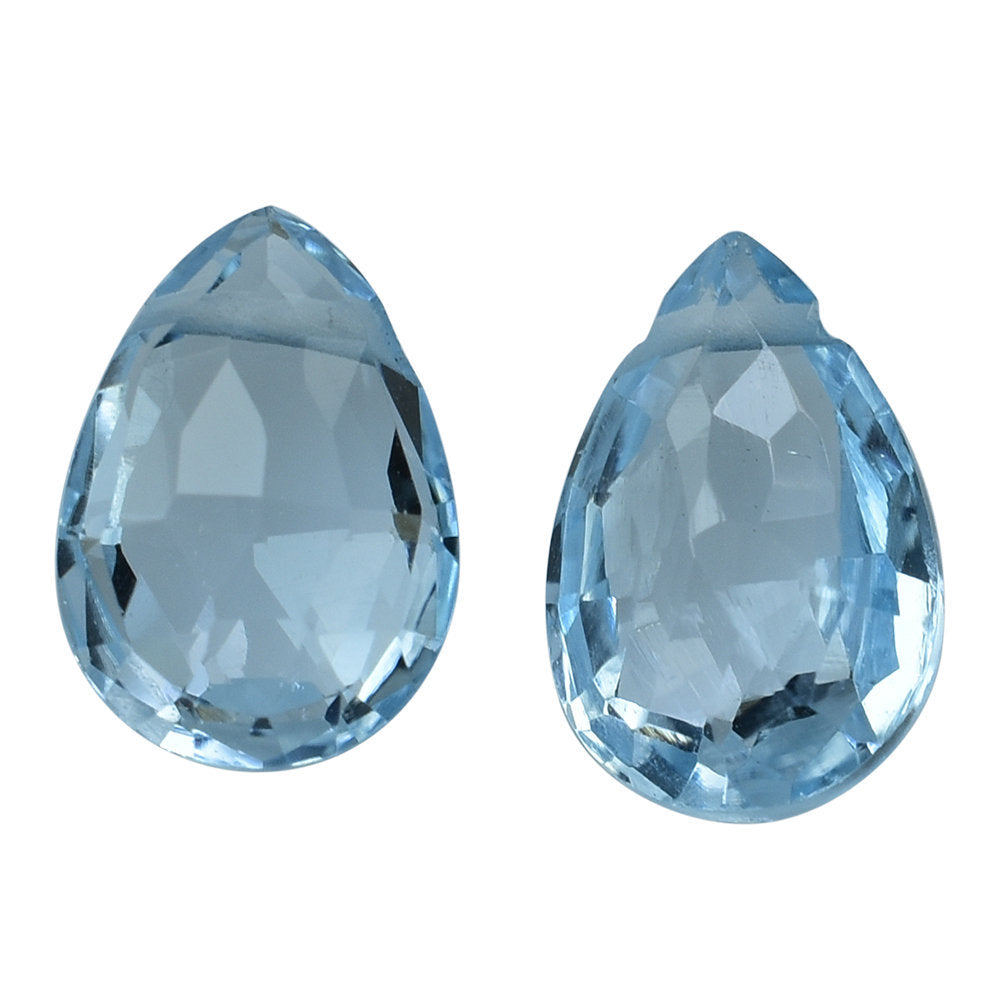 SKY BLUE TOPAZ ROSE CUT BRIOLETTE PEAR TOP (FULL DRILL)9X6MM 1.96 Cts.