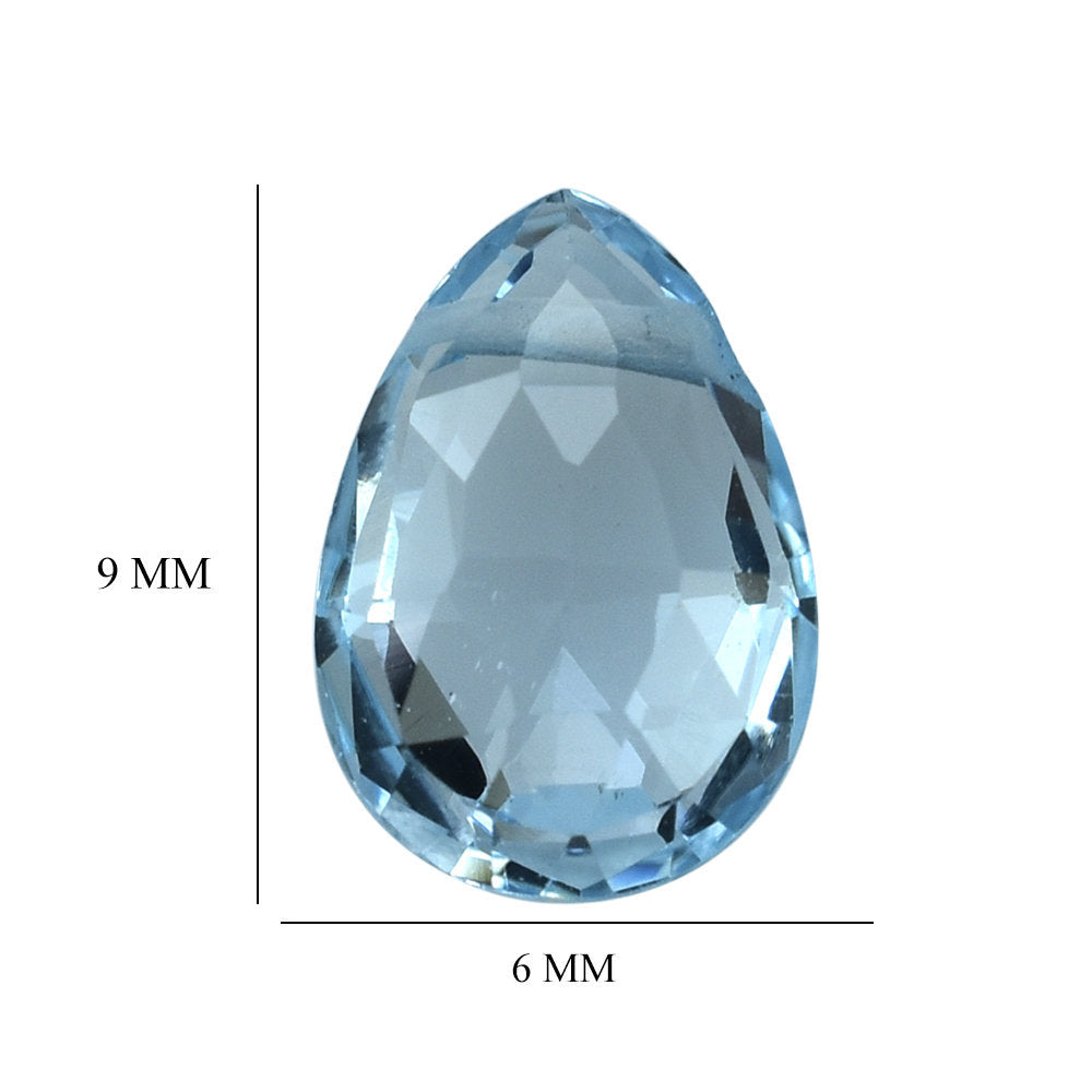 SKY BLUE TOPAZ ROSE CUT BRIOLETTE PEAR TOP (FULL DRILL)9X6MM 1.96 Cts.