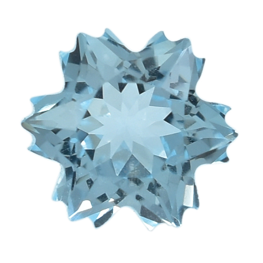 SKY BLUE TOPAZ CUT SNOWFLAKE SHAPE 6MM (THICKNESS :-4.50MM) 1.21 Cts.