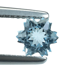 SKY BLUE TOPAZ CUT SNOWFLAKE SHAPE 6MM (THICKNESS :-4.50MM) 1.21 Cts.